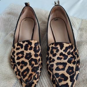 Franco Sarto Calf Hair Animal Print Loafers 10